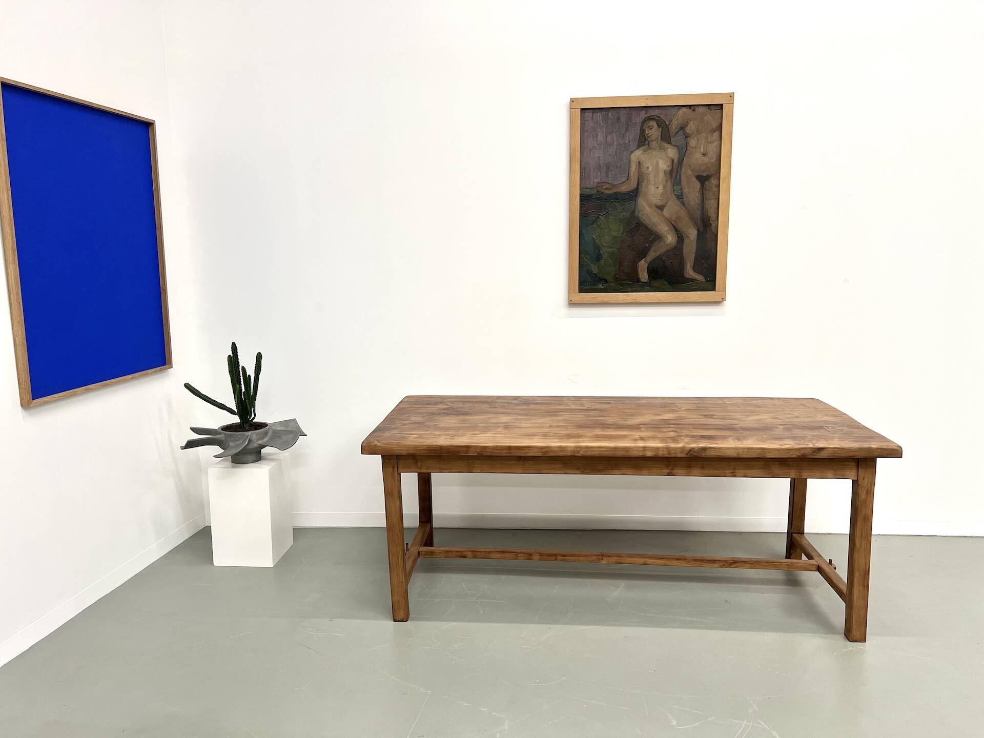 Antique farmhouse table in solid cherry wood