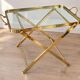 Vintage side table in gilded brass and glass – 1960s/70s