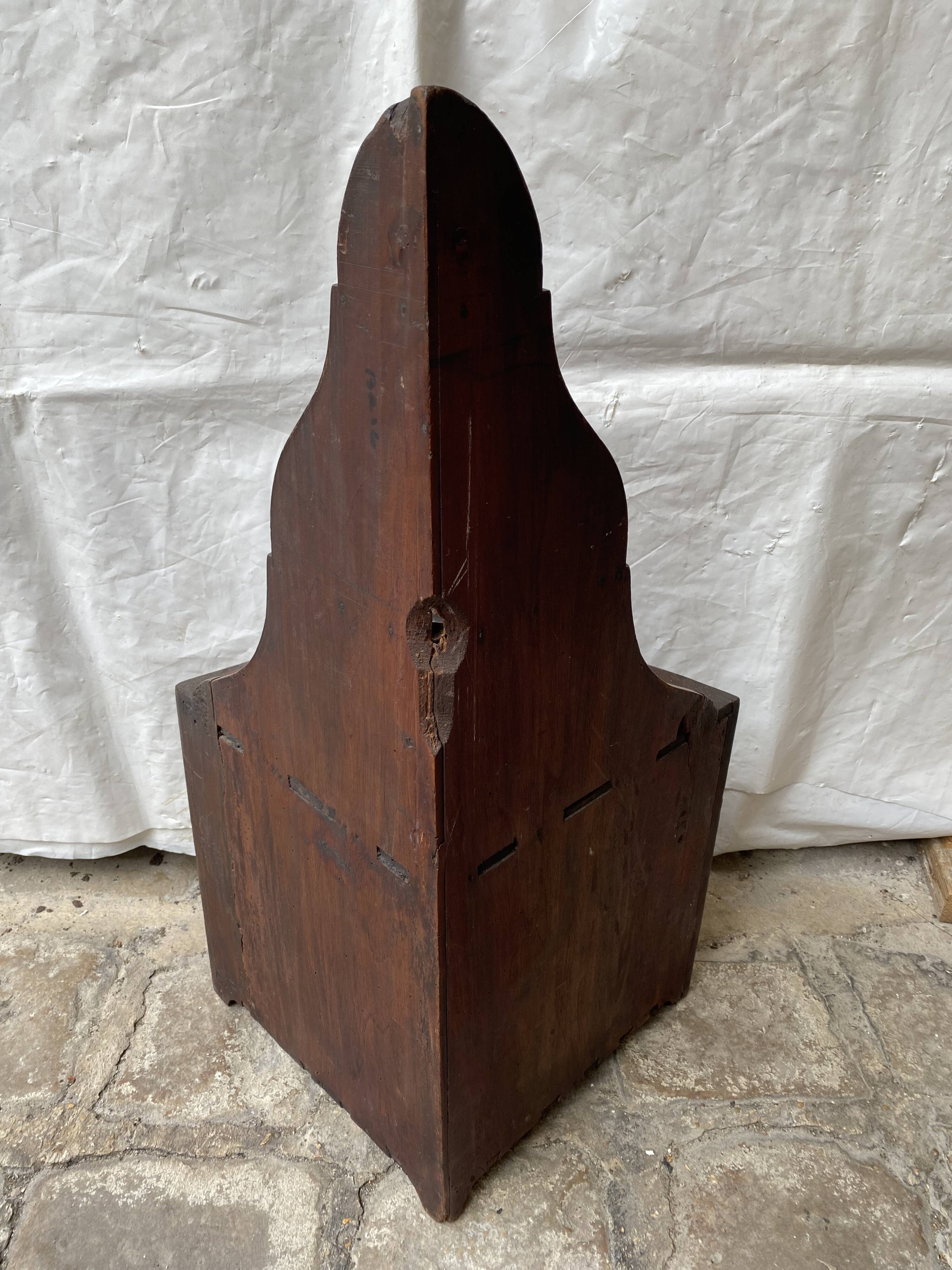 19th century mahogany corner wall shelf