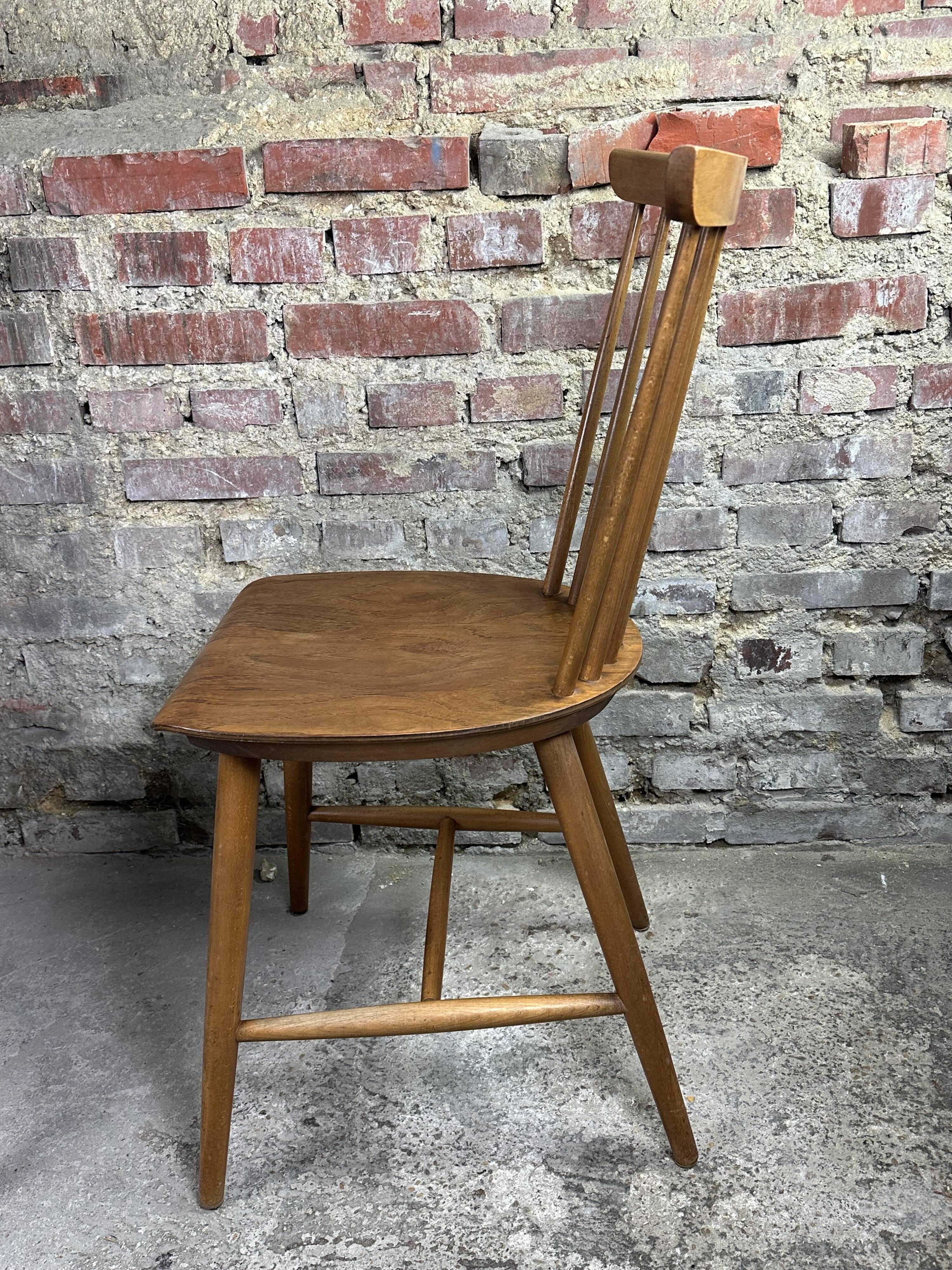 Scandinavian chairs (series of 6) in teak produced by samcom 1960