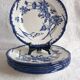 6 antique plates Creil & Montereau Sunflower model – 19th century