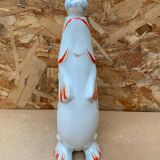 Ancienne bouteille forme poisson blanc orange vintage