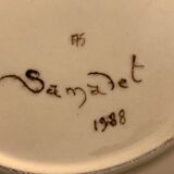 2 plates and 1 dish in Samadet earthenware