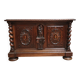 Antique Renaissance-style chest in richly carved solid walnut.