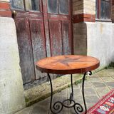 Table basse en bois et fer forgé