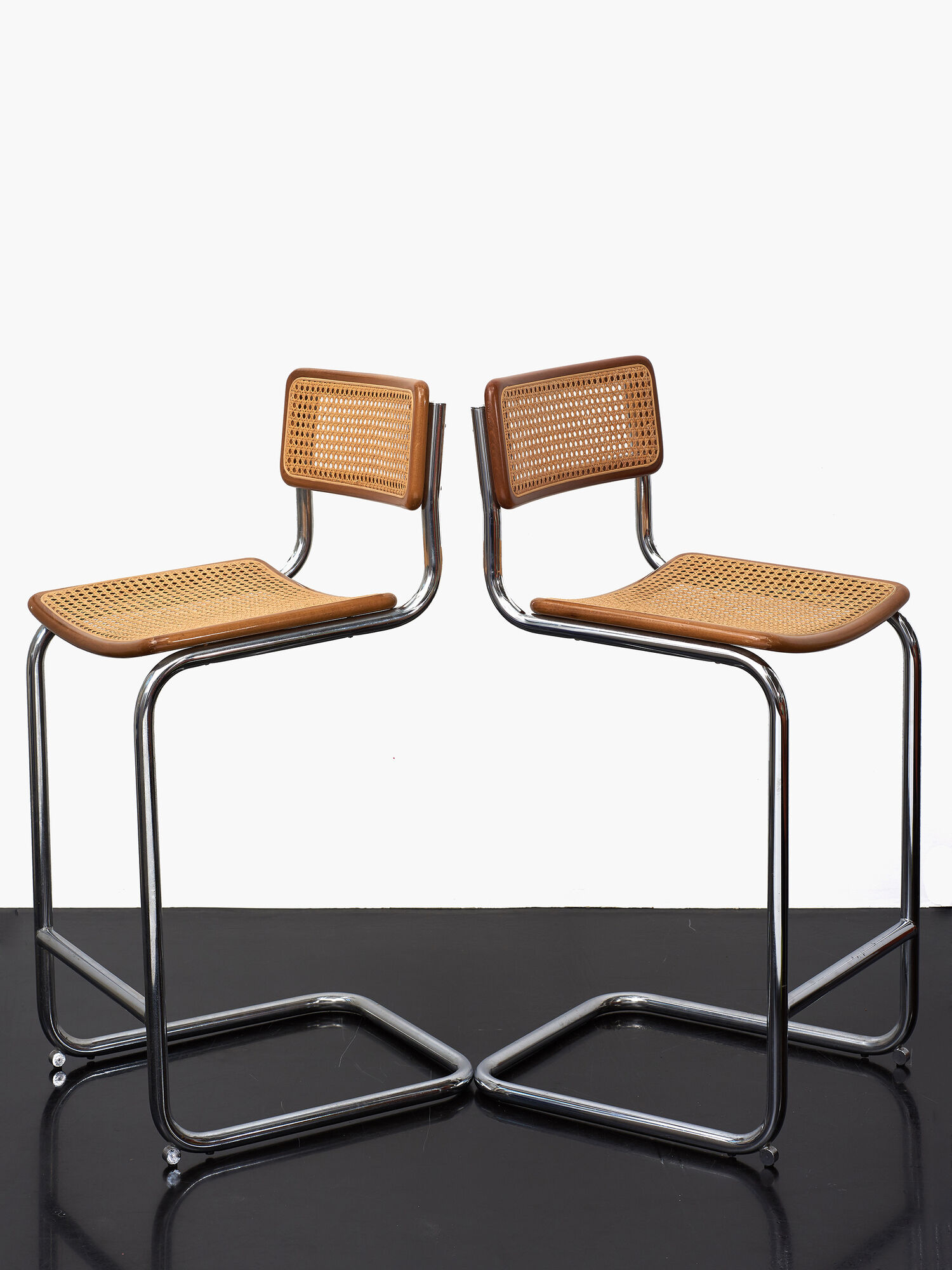 Set of 2 Marcel Breuer design bar stools produced by Cidue, Italy 1970s