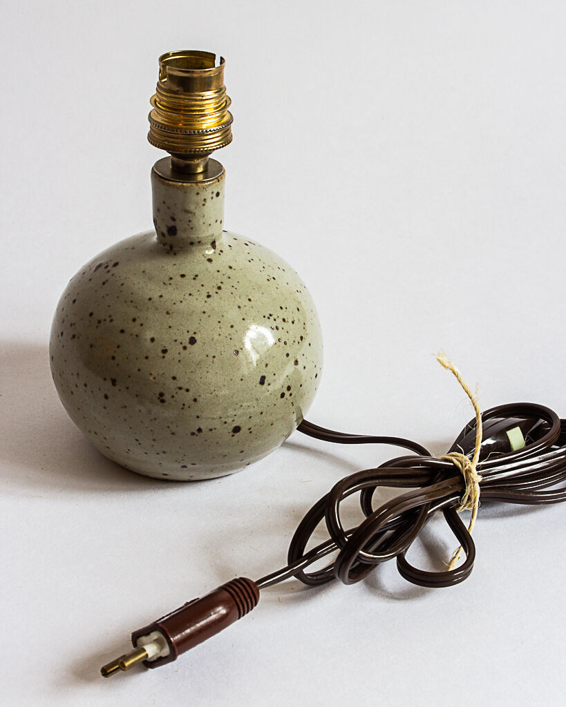 Pied de lampe en grès pyrité années 60