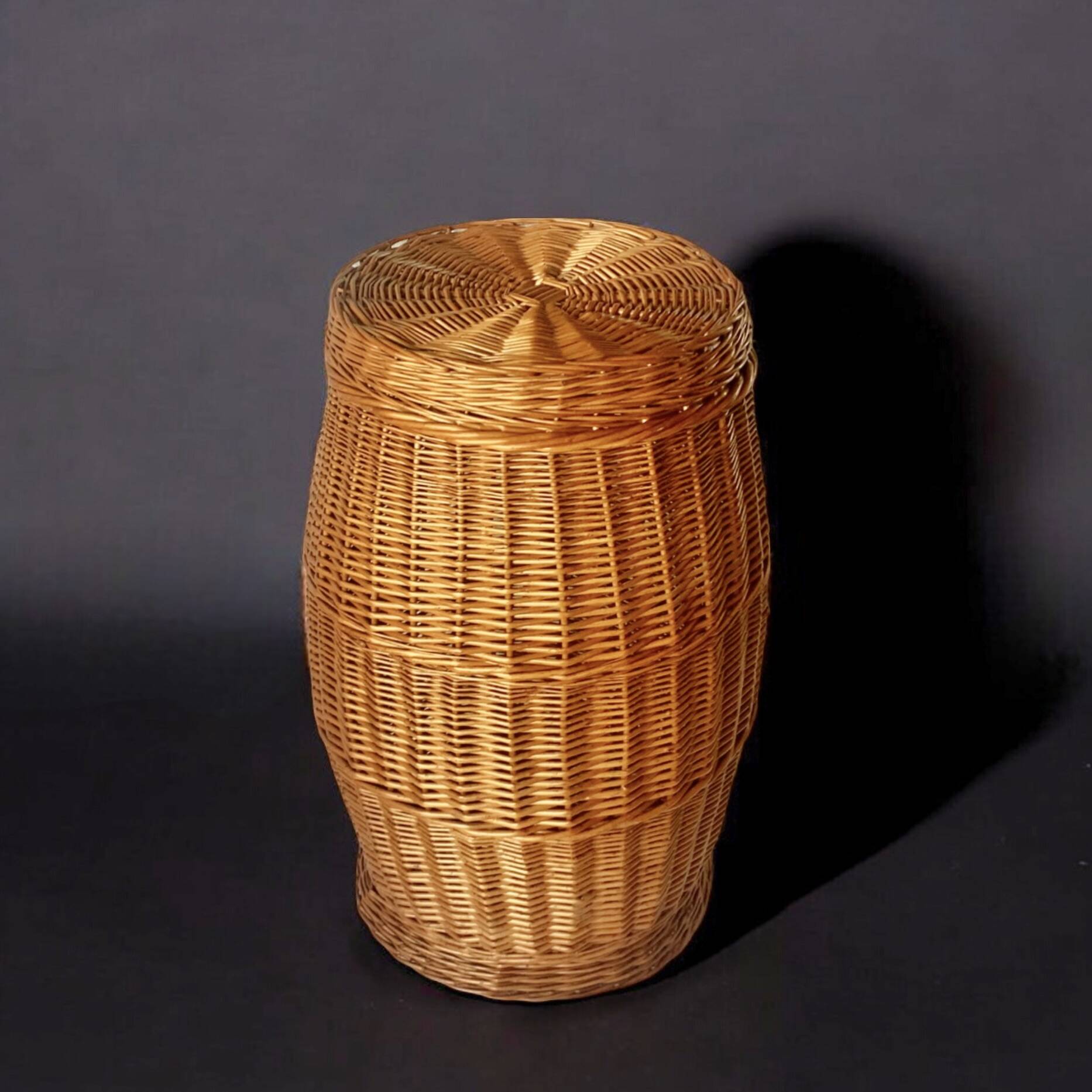 Vintage wicker laundry basket