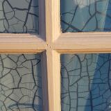 Lot of a double oak glass door