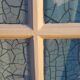 Lot of a double oak glass door