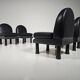 Black leather loungers , 1980.