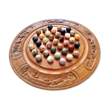 Jeu du solitaire malgache avec pierres semi-precieuses