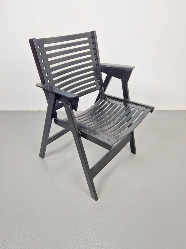 Chaise de jardin vintage noire par Niko Kralj pour Rex, années 1960.