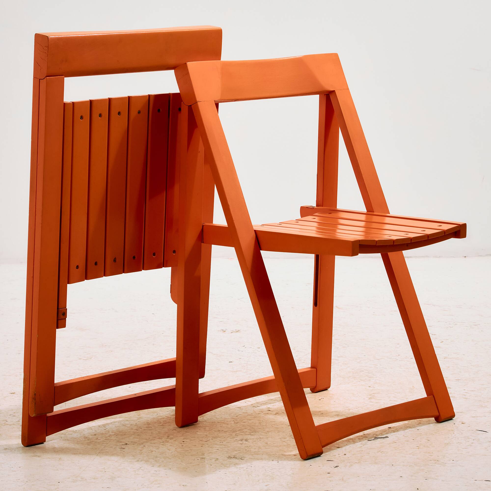 Beech foldable chair by Aldo Jacober for Alberto Bazzani, set of 4.
