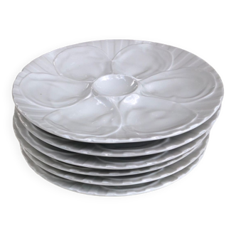 Oyster plates porcelain Pillivuyt