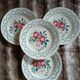 4 antique flat plates from Sarreguemines