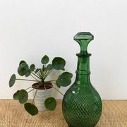 Italian carafe Empoli from the 1960s - Glass with diamond points.