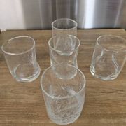 5 engraved bubble glass cups BIOT Free-form pinched (H 10 cm)