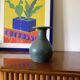 Midcentury light blue ceramic vase, France 1960s