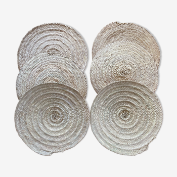 6 place mats in wicker natural material