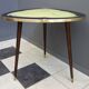 Glass coffee table 1960s Yellow, gold and black glass table top