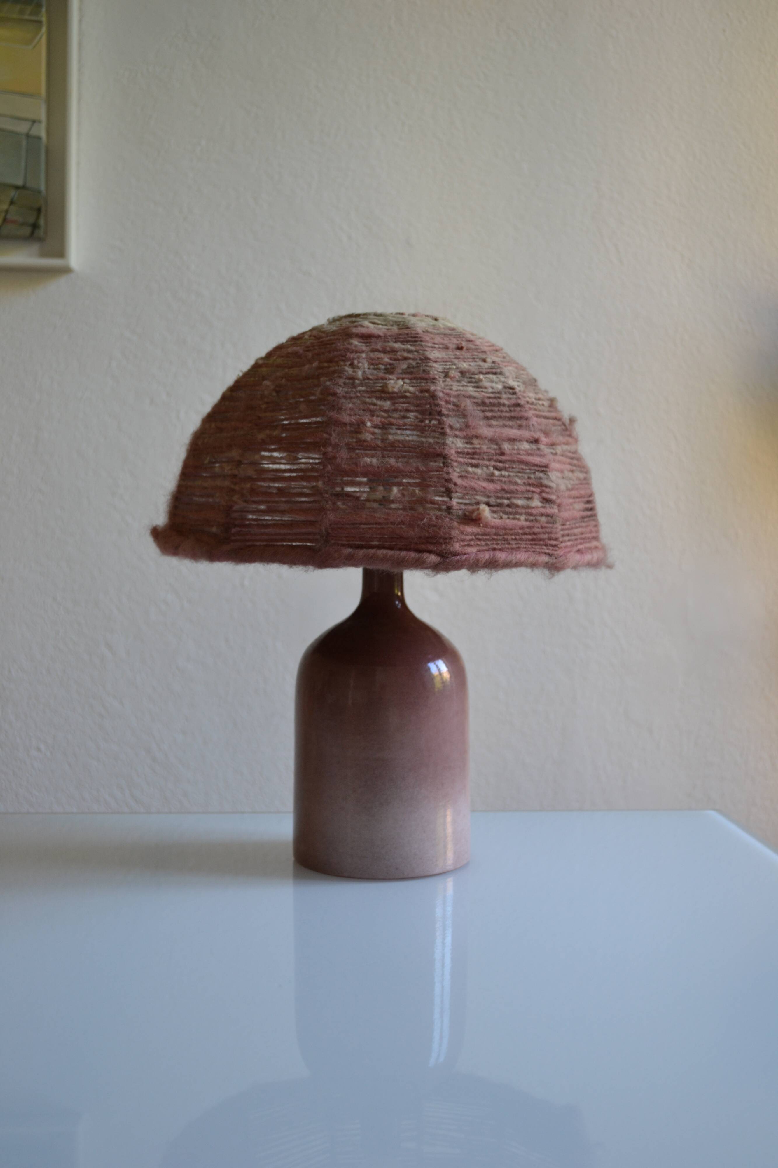 Vintage ceramic and wool lamp