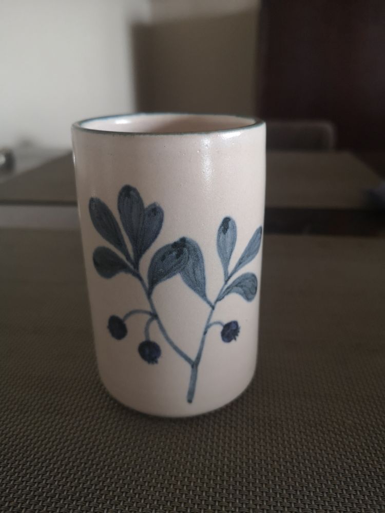 Small glazed ceramic vase/pot - Signed JB- 1970s/80s