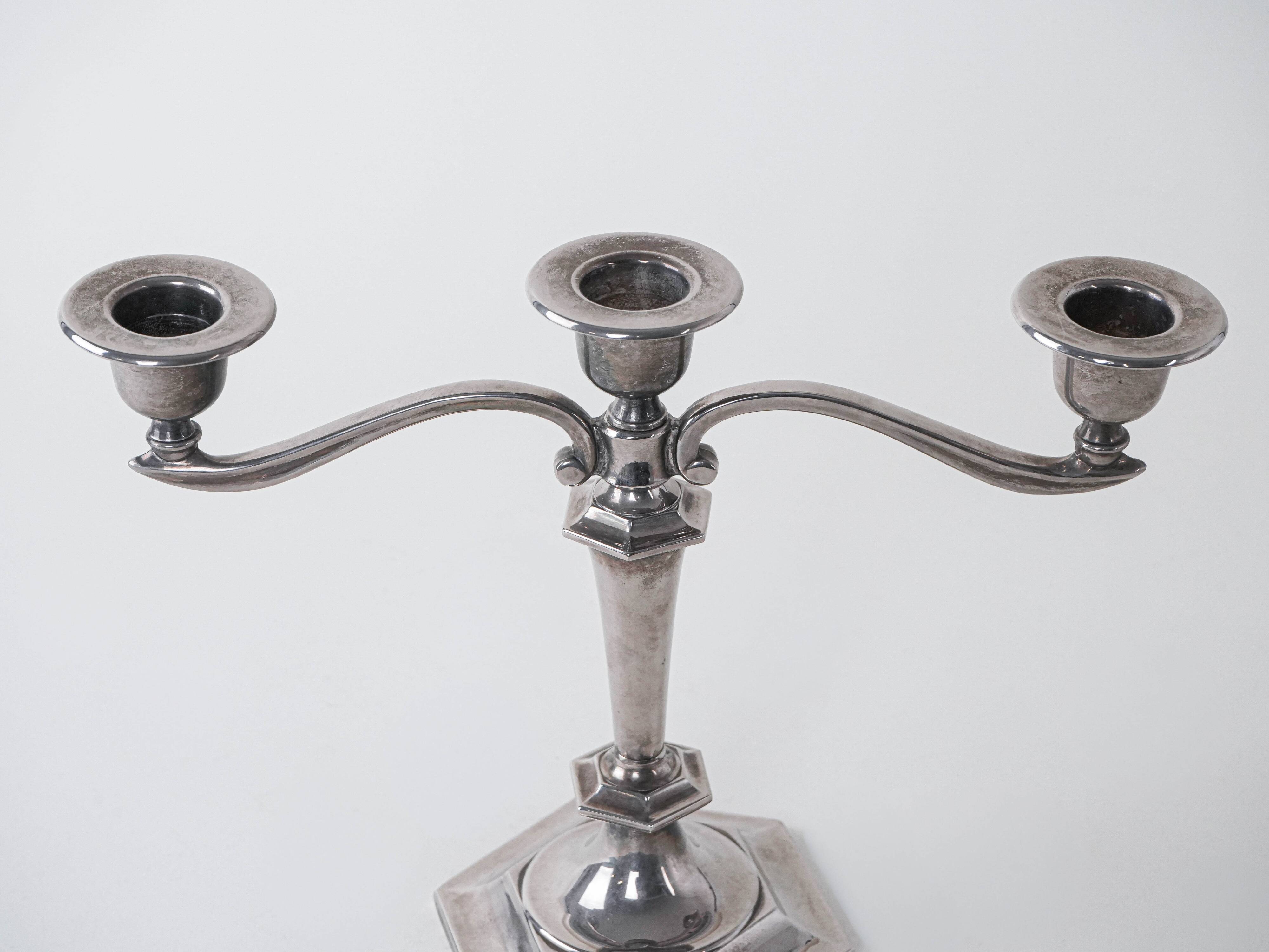 Metal candlestick, Italian design, 1960s, made in Italy