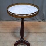 Small marble top pedestal table