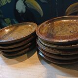Assiettes à dessert vintage en grès
