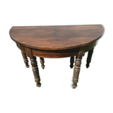 Console half moon beech and walnut