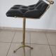 Brass padded leather stool