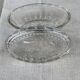 Vintage moulded transparent glass butter - Cow-Blue-60s decoration