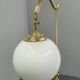 Italian Art Deco Brass Floor Lamp with Glass Globe, 1930s