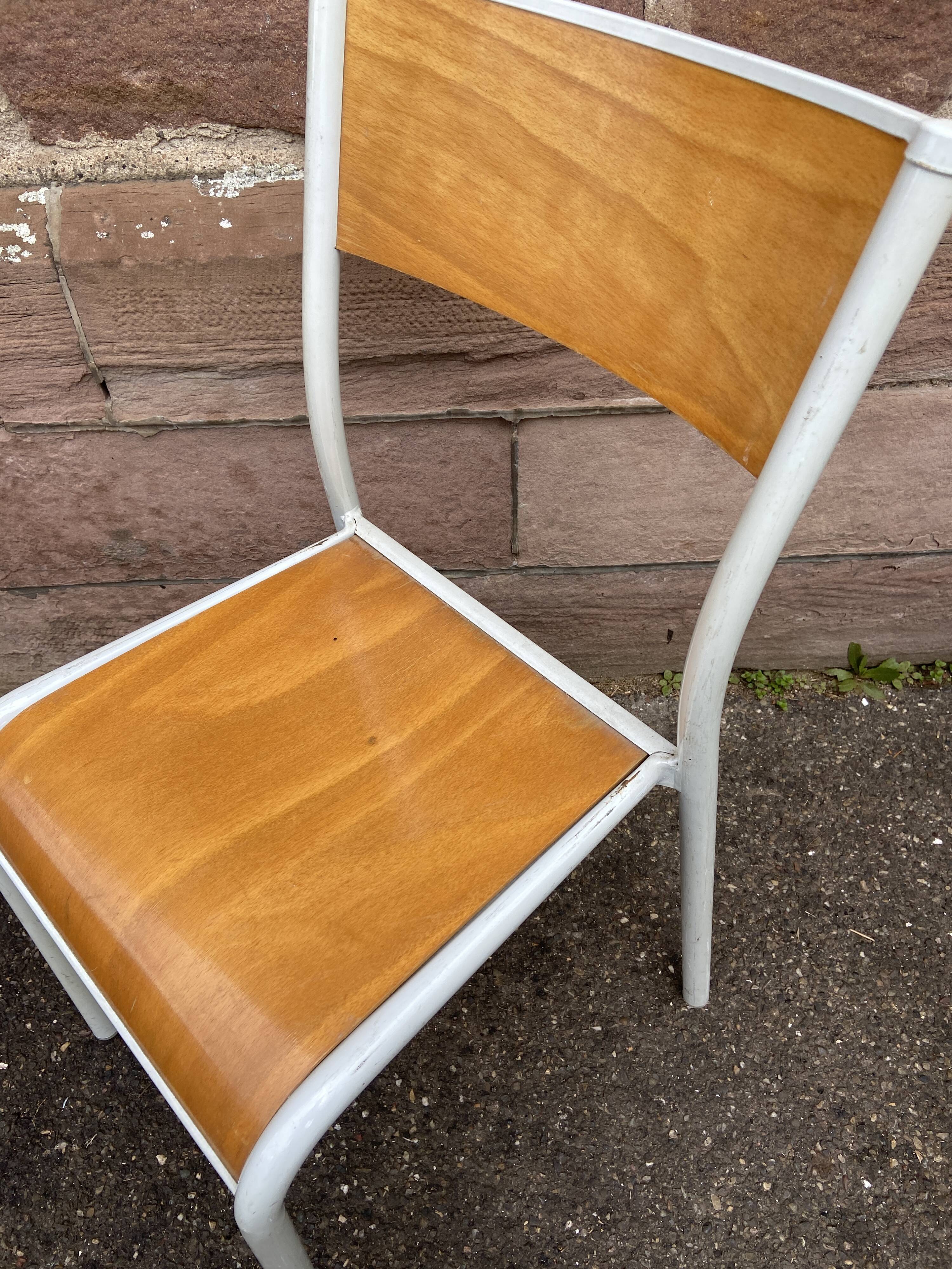 6 school chairs 70s industrial vintage school communities Mullca gaston cavaillon