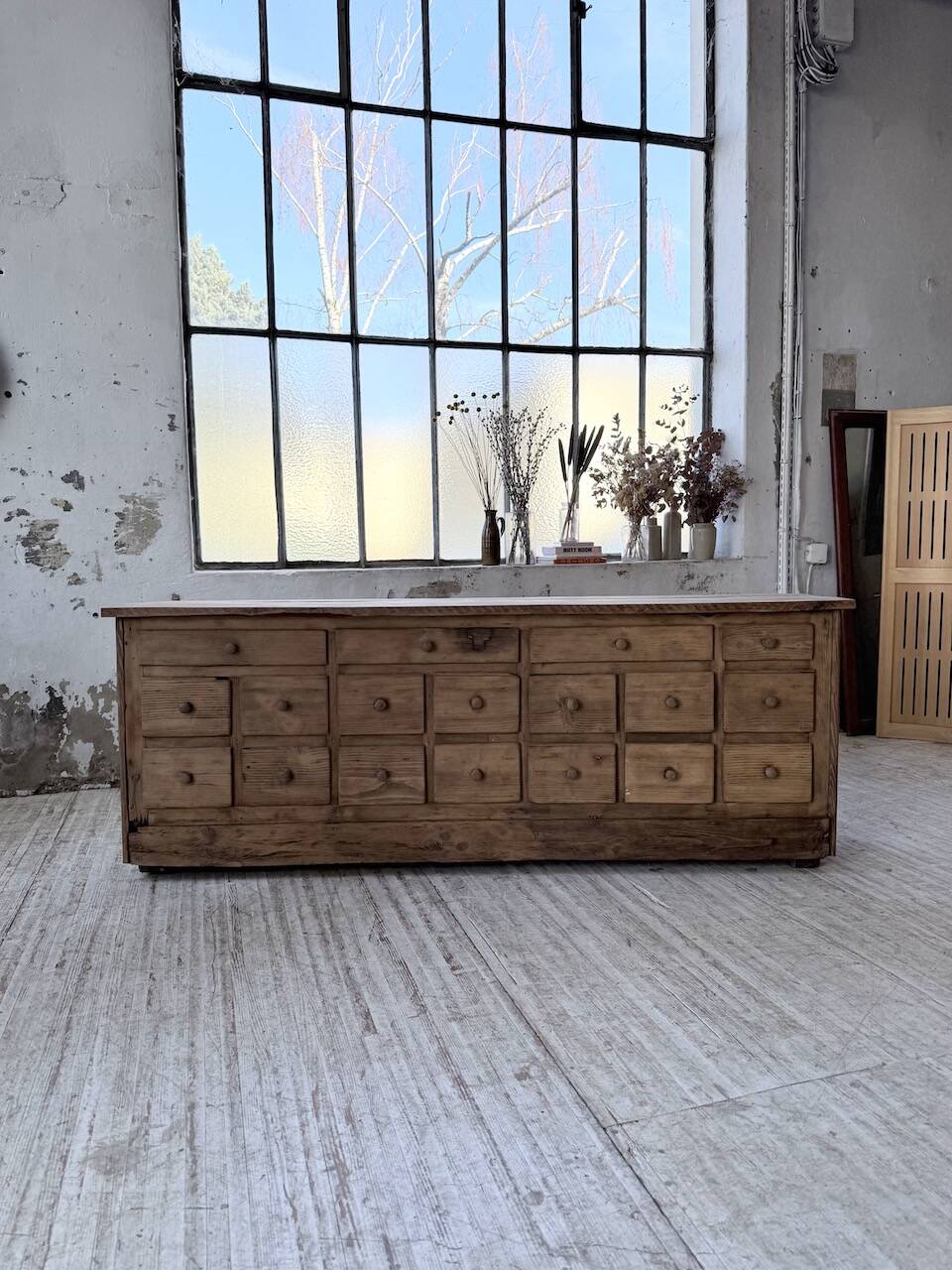 1950s workshop furniture in pine