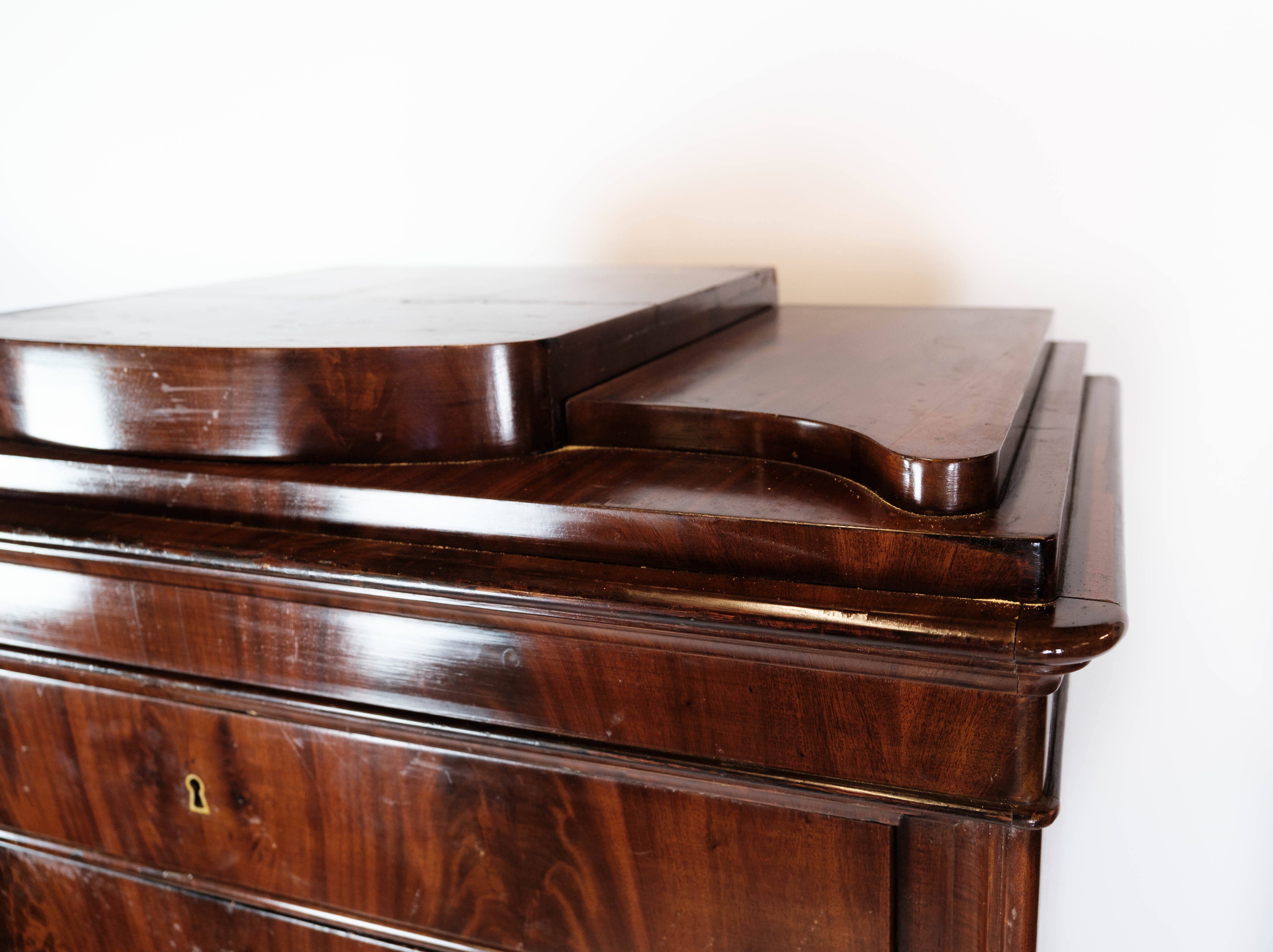 Secretaire of mahogany with inlaid wood, 1840s
