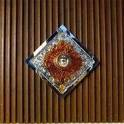 Murano glass & chromed metal wall lamp attributed to  Mazzega Italy 1960s
