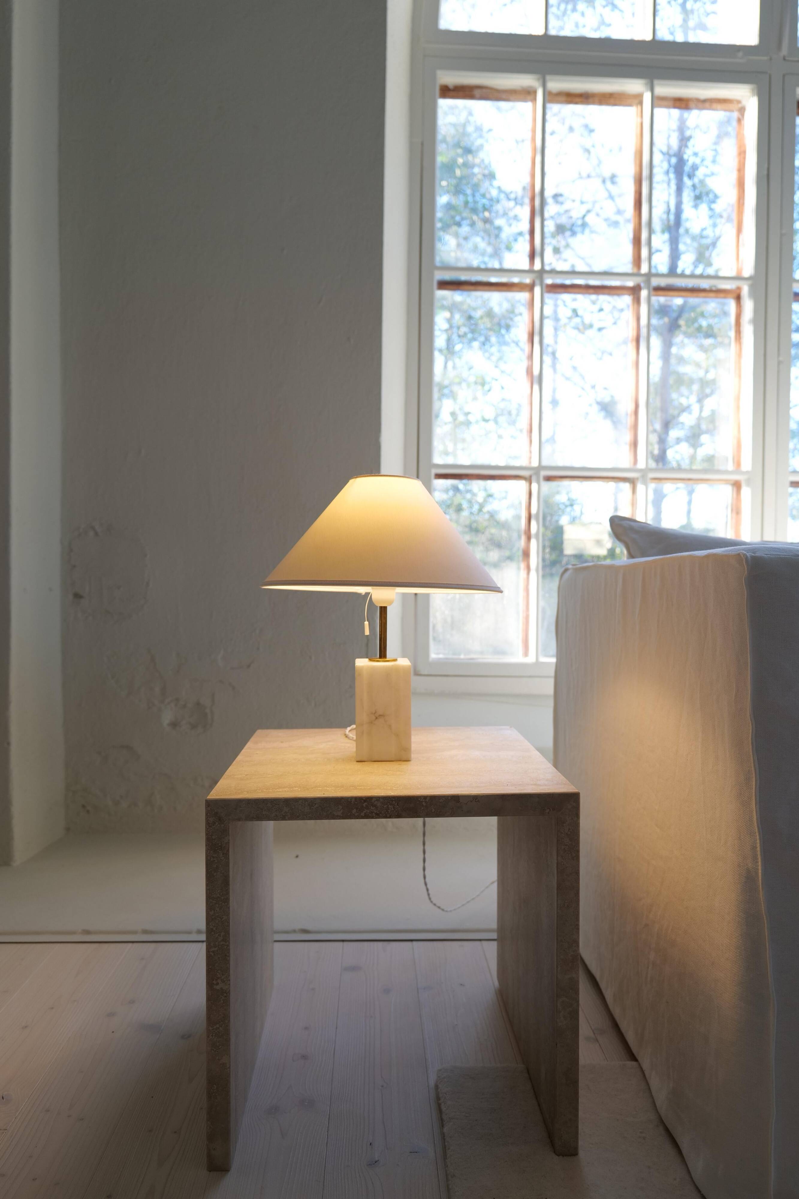 Mid-century solid marble table lamp Bergbom Sweden 1960s