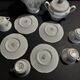 Limoges porcelain coffee set four cups pouring and sugar bowl