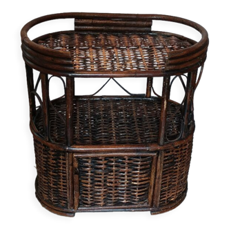 Bedside table console wicker