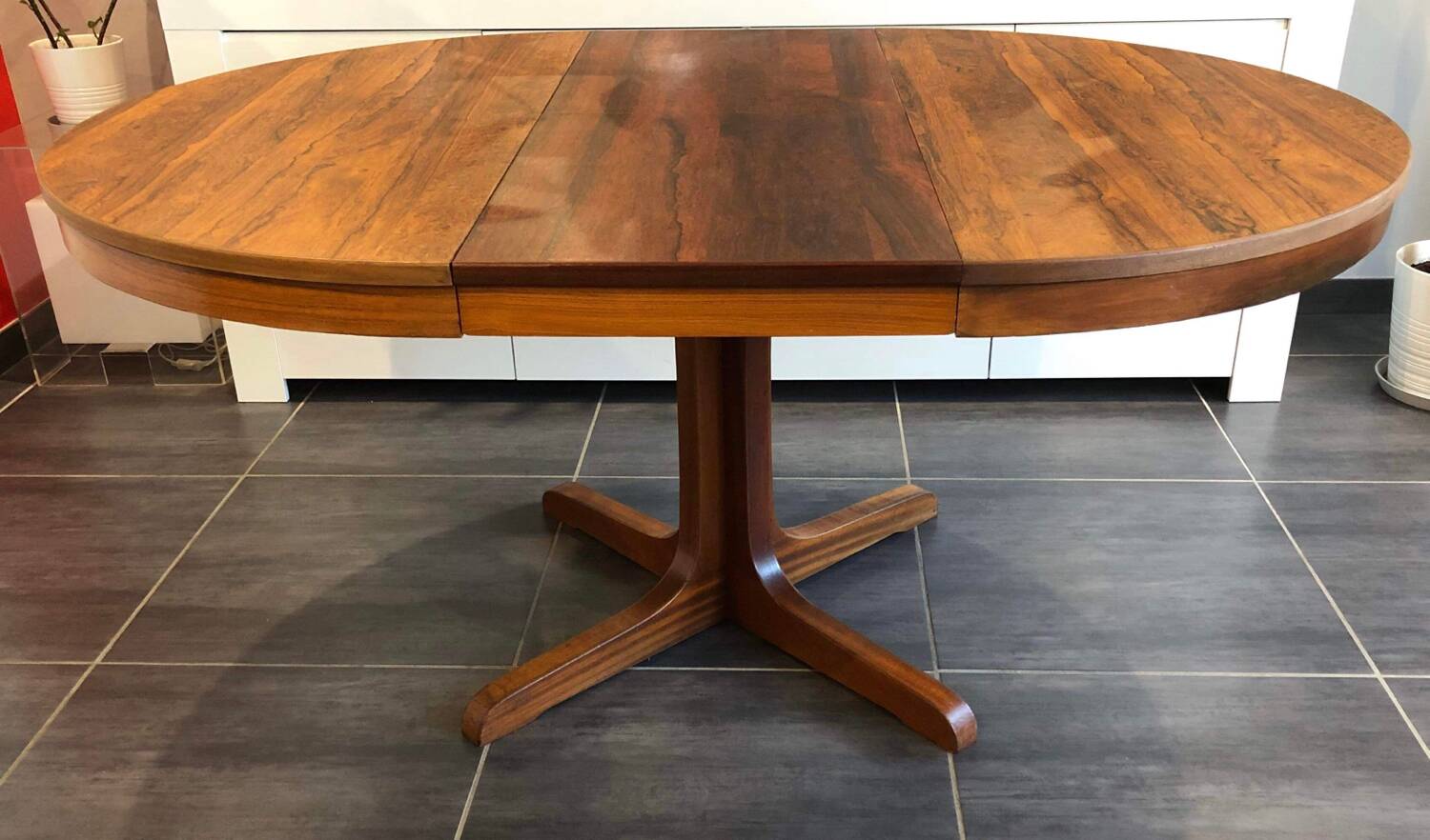 Vintage Scandinavian Baumann style extendable table in Rosewood 1970s