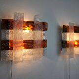 Pair of poliarte sconces by Albano Poli, 1970, Murano Italy