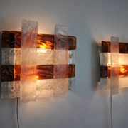Pair of poliarte sconces by Albano Poli, 1970, Murano Italy
