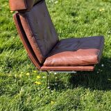 Unique piece - Danish chrome and leather armchair attributed to Poul Nørreklit