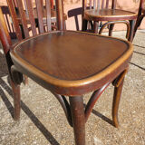 Set of 4 bistro chairs in curved wood Thonet