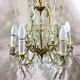Cage chandelier 6 lights in bronze and crystal
