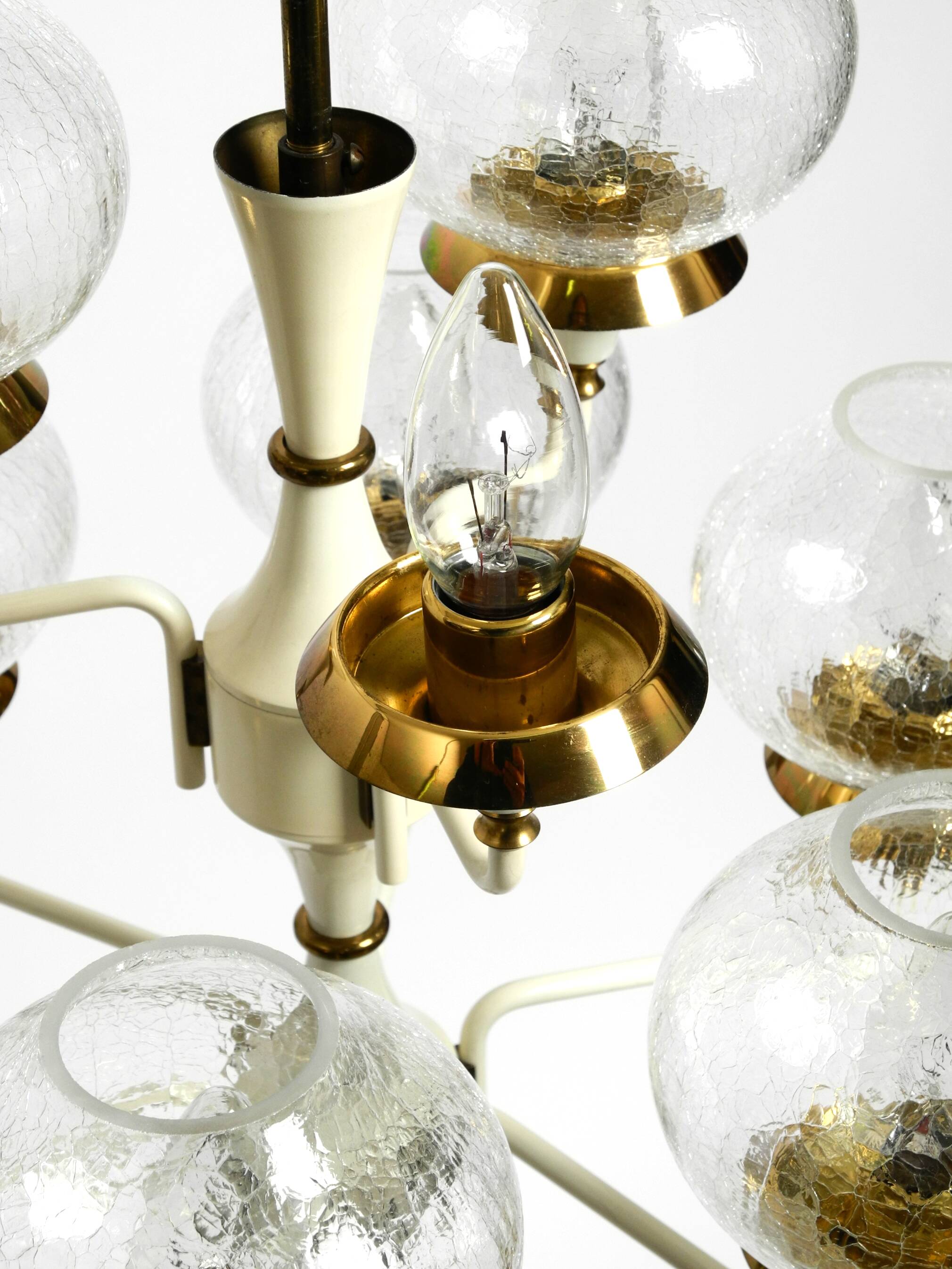 Beautiful 1960s brass glass Tulipan ceiling lamp by Hans Agne Jakobsson