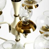 Beautiful 1960s brass glass Tulipan ceiling lamp by Hans Agne Jakobsson