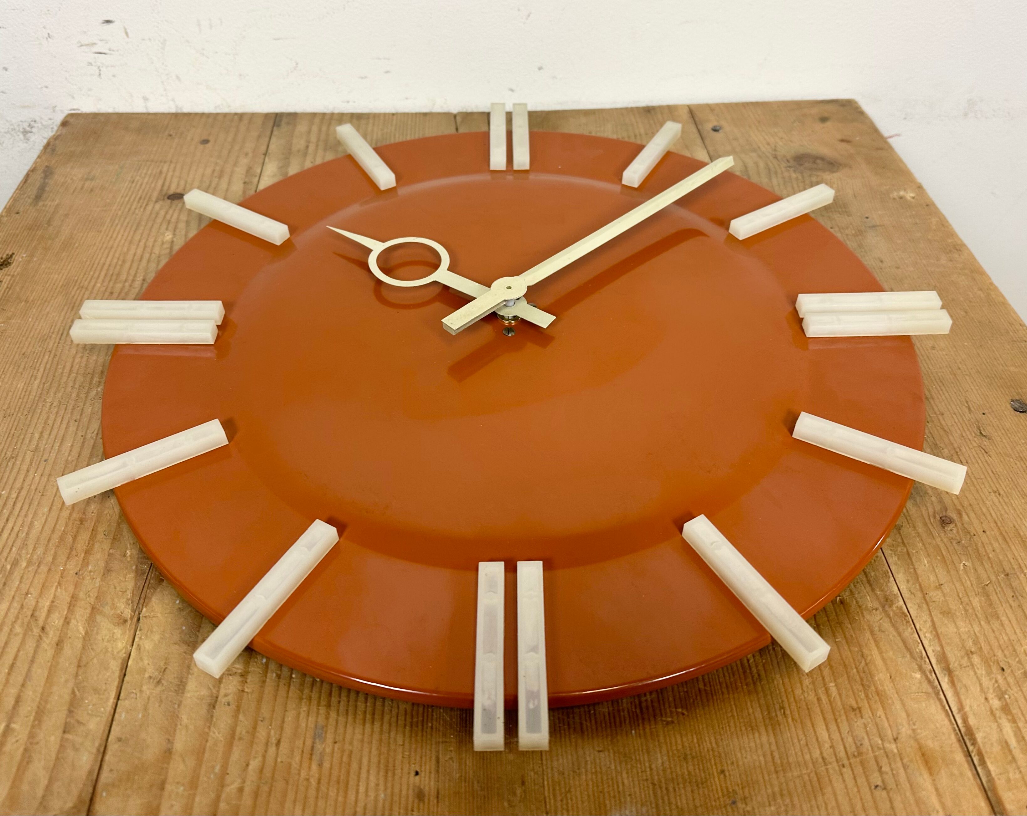 Industrial Office Wall Clock from Pragotron, 1970s